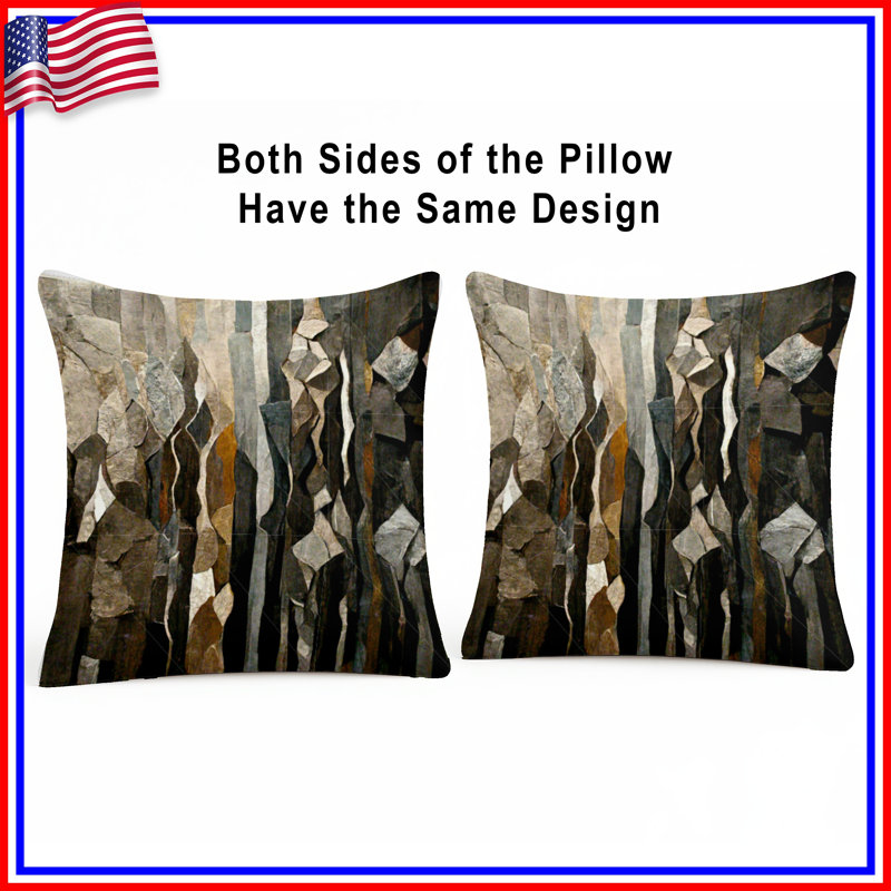 Coussin décoratif abstrait, coussins double face Art, 18 po x 18 po