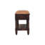  Banc de rangement rembourré en cuir véritable brun clair et brun foncé de 35 pouces avec tiroirs et tablettes
