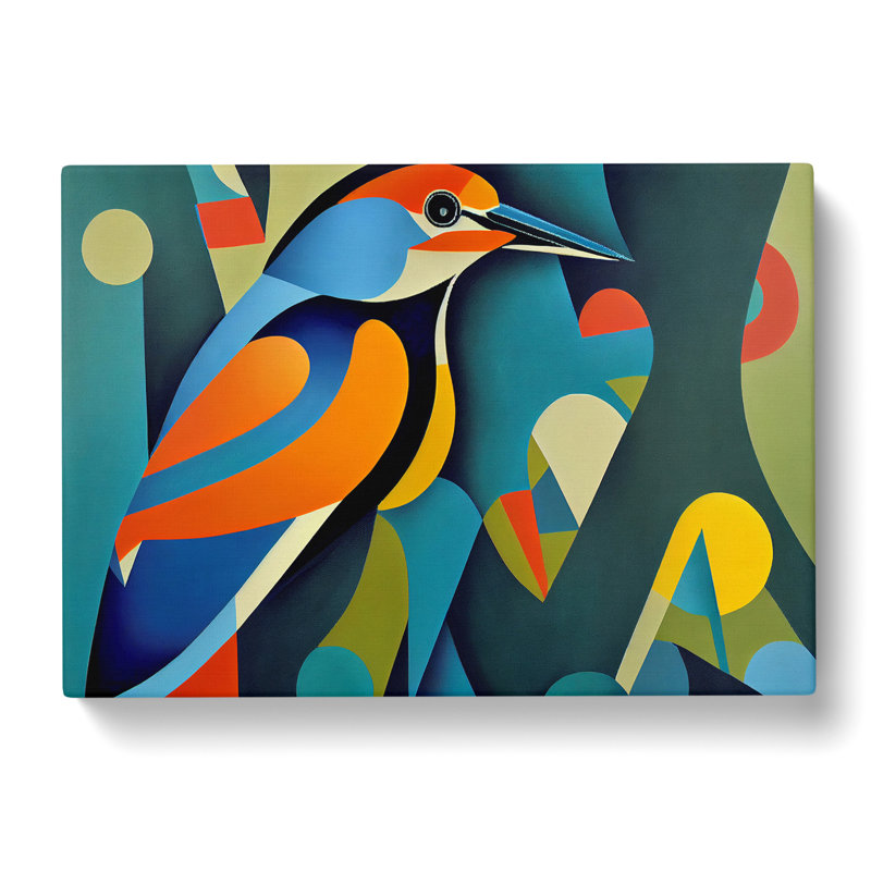 Kingfisher Bird Abstract Vol.5 - Wrapped Canvas, 35cm H x 50cm W x 3cm D