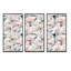 Feuilles tropicales avec flamant rose - impression sur toile flottante 3 pièces-1590571483-1590571480