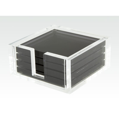Glass Coaster Set With Holder