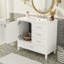 Meuble-lavabo moderne de 36 po avec cadre en pin massif, 1 porte à fermeture douce et 3 tiroirs, armoire de rangement moderne (Même série que WF321698)