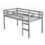 Lit mezzanine simple en bois d'hévéa massif avec échelle, plateforme à lattes robuste, garde-corps peu encombrant et garde-corps gris-769804024-769804022