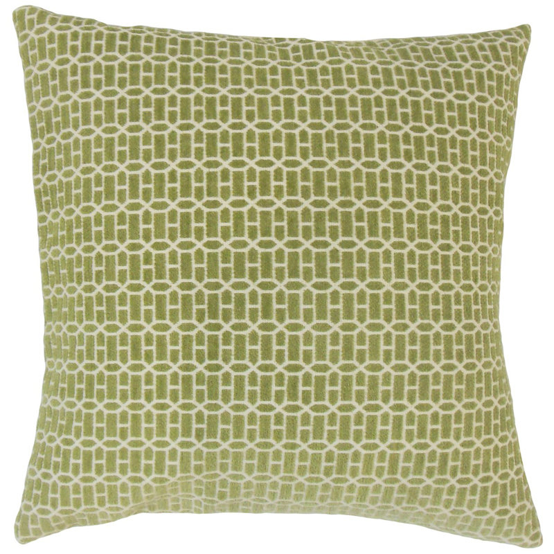 Coussin décoratif géométrique, Kiwi, 22 po x 22 po, Mélange de duvet
