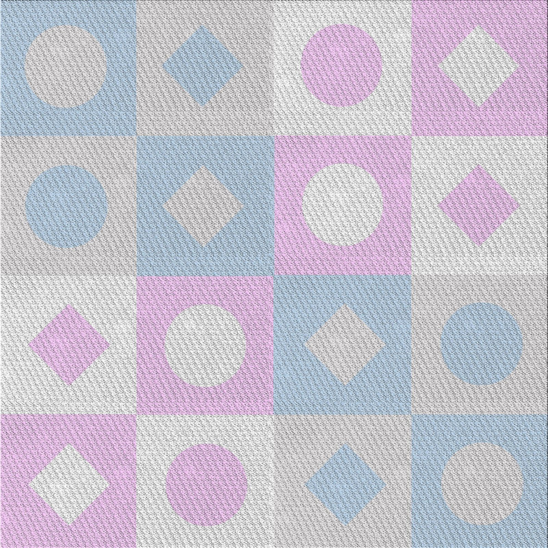 Geometric Indoor Rug, Square 3'