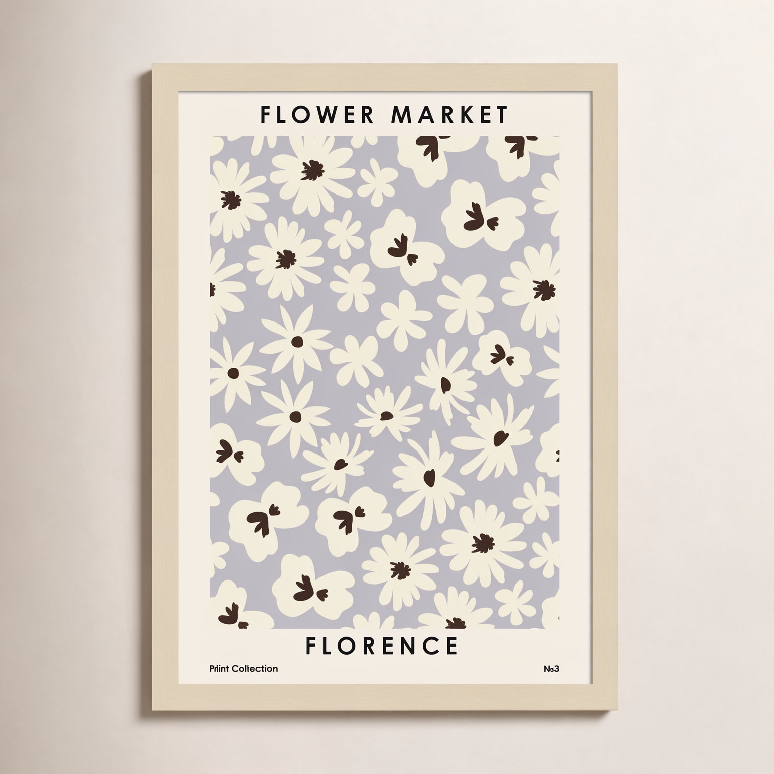 Flower Market Florence Print by Nktn, 21" H x 15" W x 1" D, Brown