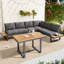 6-Person L-Shaped Garden Sofa Set with Adjustable Recline