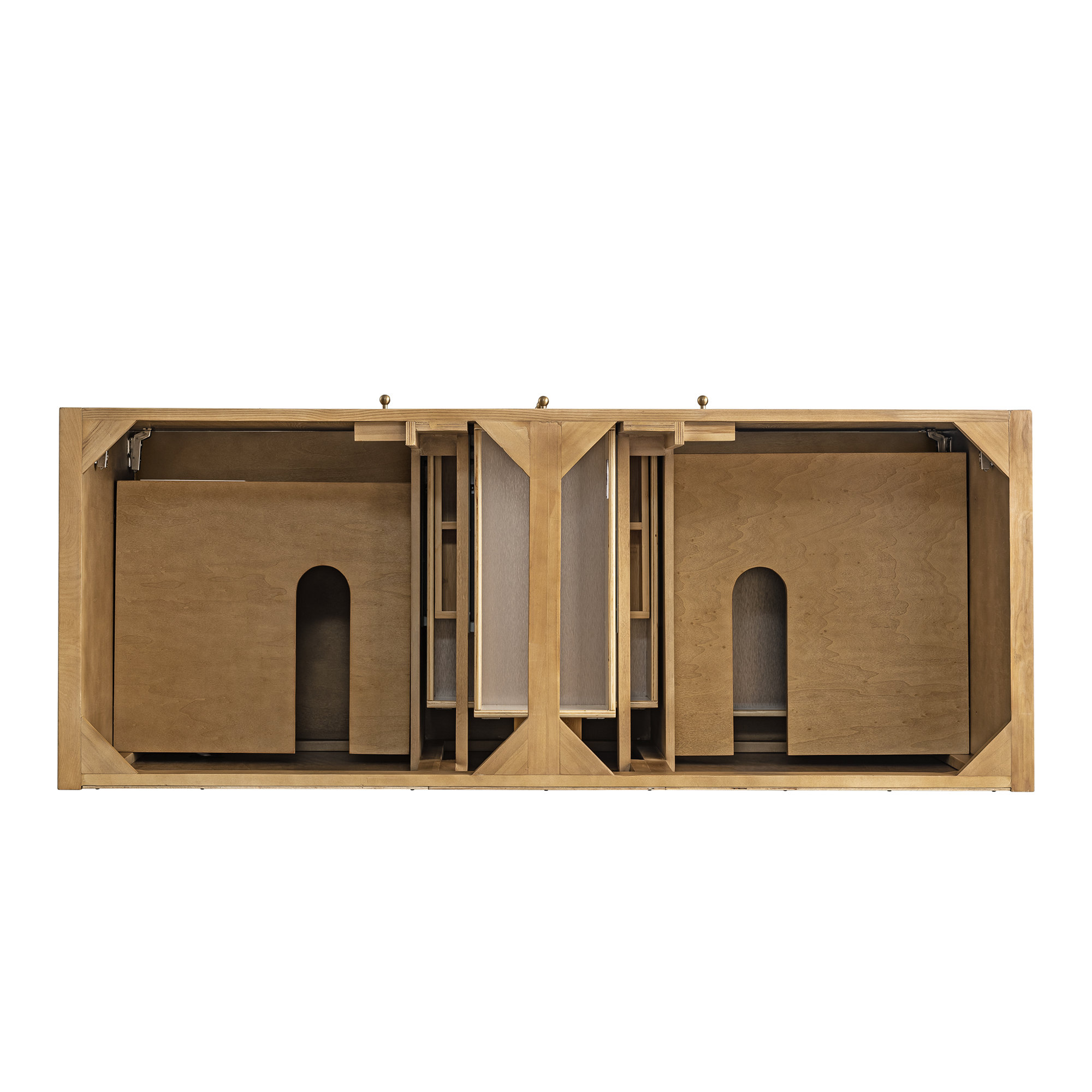 Hudson 60'' W Double Bathroom Vanity Base, Light Natural Oak