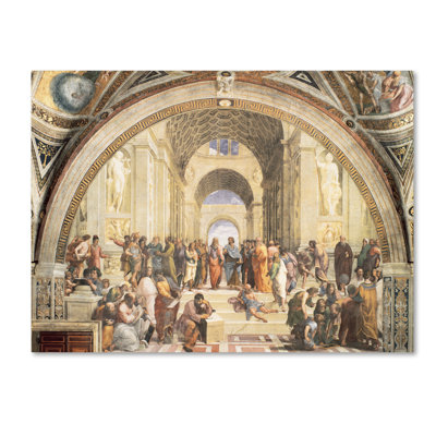 Wrapped Canvas Wall Art - Raphael 'School of Athens' Wall Art for Living Room, Bedroom, or Office Décor - 14x19