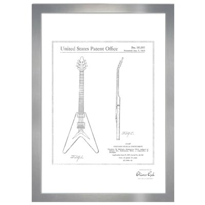 Gibson Flying V 1958 - Picture Frame Graphic Art on Paper -  Oliver Gal, 1B01419_13x19_PAPER_SILVER_SLFL