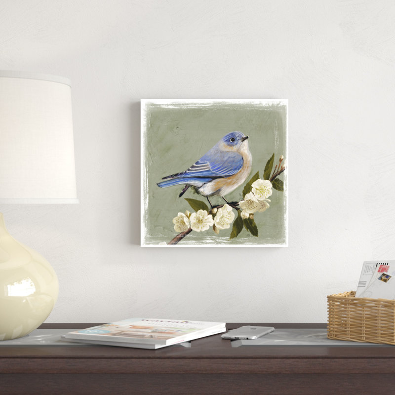 " Bluebird Branch I " by Victoria Borges Painting Print, 12" H x 12" W x 1.25" D