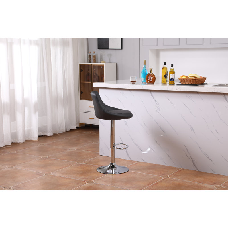 Tabouret de bar pivotant à hauteur réglable, Gris