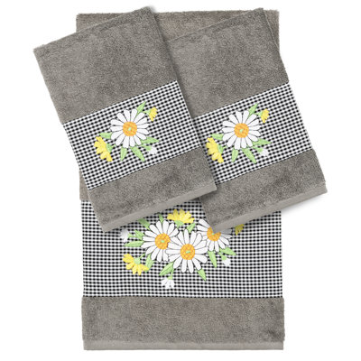 100% Turkish Cotton Pierre 3 Piece Embellished Towel Set