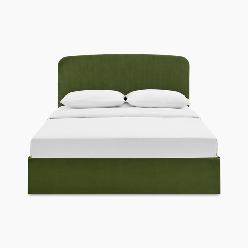 Aemilia Upholstered Ottoman Storage Bed, Green Velvet, King
