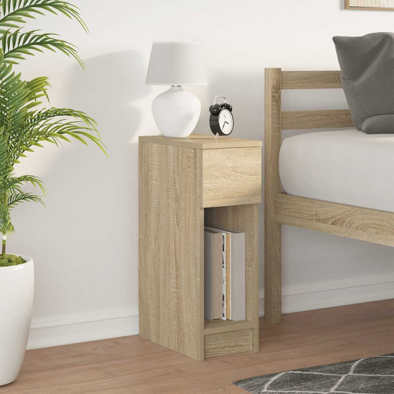 Cornelio 20cm W Manufactured Wood Bedside Table, Individual, Sonoma Oak