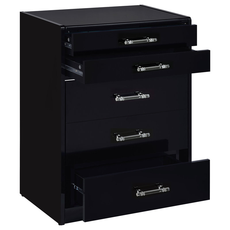 Ensemble coiffeuse et tabouret à 3 tiroirs Danbury, Black