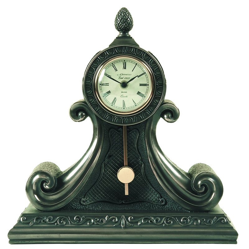 Traditional Analogue Metal Tabletop Clock in Bronze