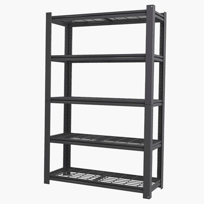 72"H 5-Tier Adjustable Heavy Duty Shelving Metal Mesh Storage Rack (2000 Lbs Loading Capacity) - Metal Shelf Organizer for Pantry, Garage, Kitchen - 35.43"W*15.75"D*72"H