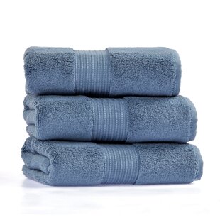 common THREAD Cotton Towel Set 4 Bath 4 Hand 4 Fingertip Blue Gray Ombre  NEW