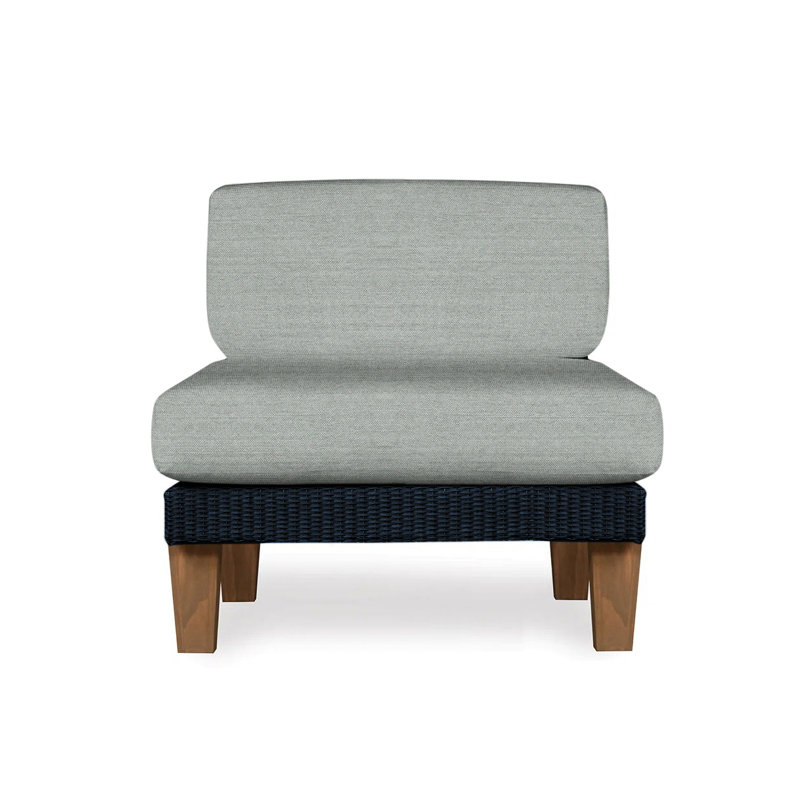 Catalina Outdoor Teak Lounge Chair, Remy Shadow, Ebony