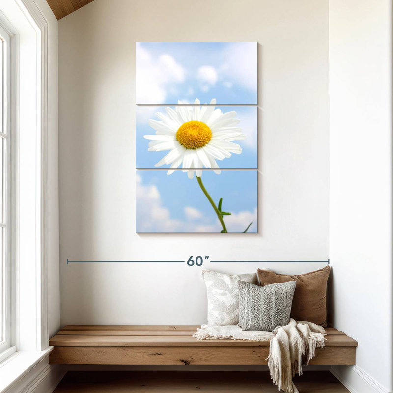 White Daisy Against Cloudy Sky