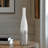 Solenne 16" Silver Ribbed White Ceramic Vase-1086970697