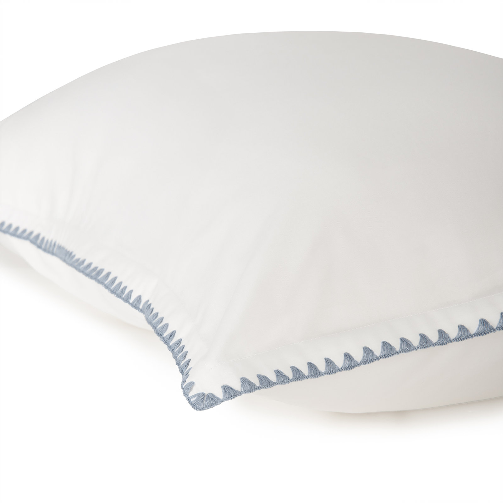 Poppy 100% Cotton Percale Shams, white/ ocean blue, Standard