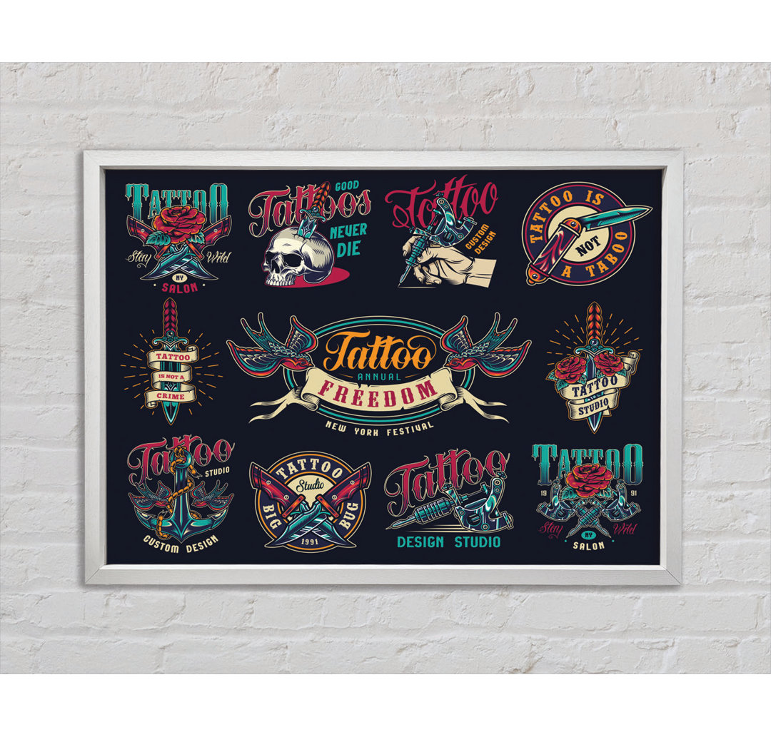 Tattoo Flash Art Studio - Einzelner Bilderrahmen Kunstdrucke auf Leinwand