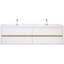 72" Wall-Mounted Bathroom Vanity With Double Sinks, Floating Bathroom Storage Cabinet With Stone Resin Countertop And Soft Close Drawers