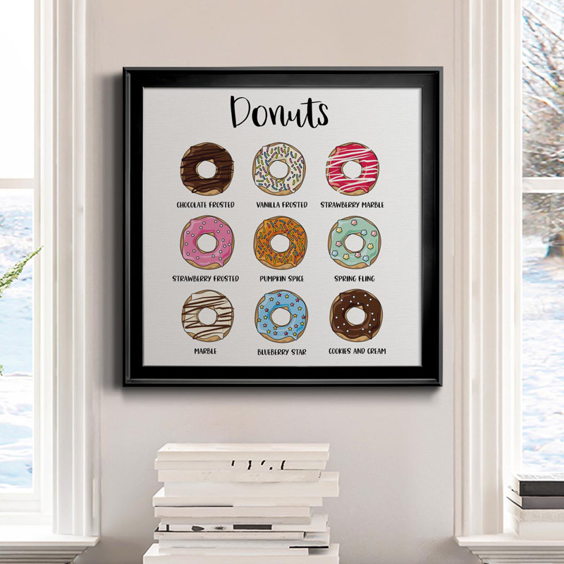 «Donut», impression d'art textuel sur toile encadrée, Noir, H 30,5 po x l 30,5 po x P 1,5 po