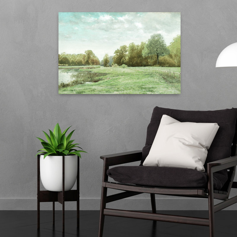 Art contemporain contemporain, paysage serein, tranquille, paysage abstrait, H 16 po x l 24 po