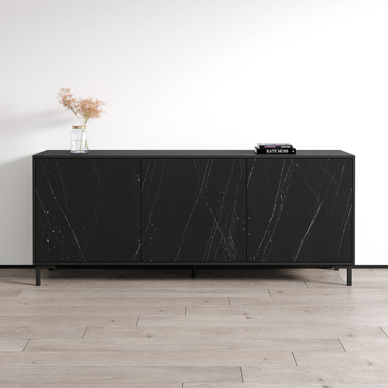 Buffet de 78,7 po de large Czapla, Noir