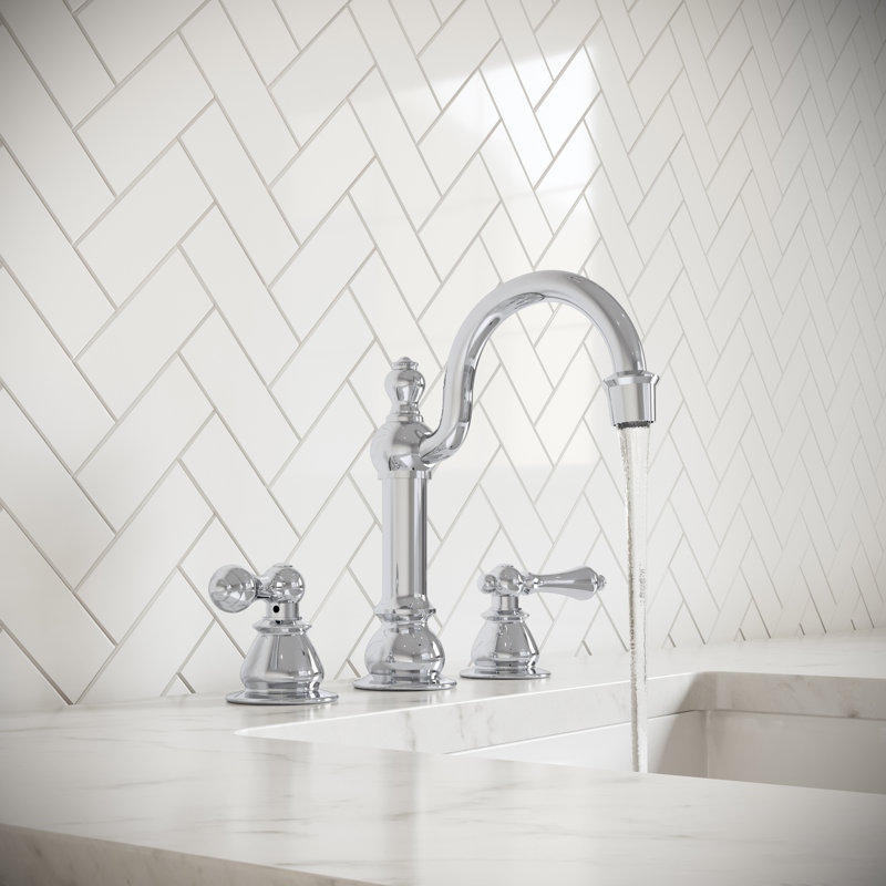 2-handle Bathroom Faucet with Drain Assembly, Lever, Chrome