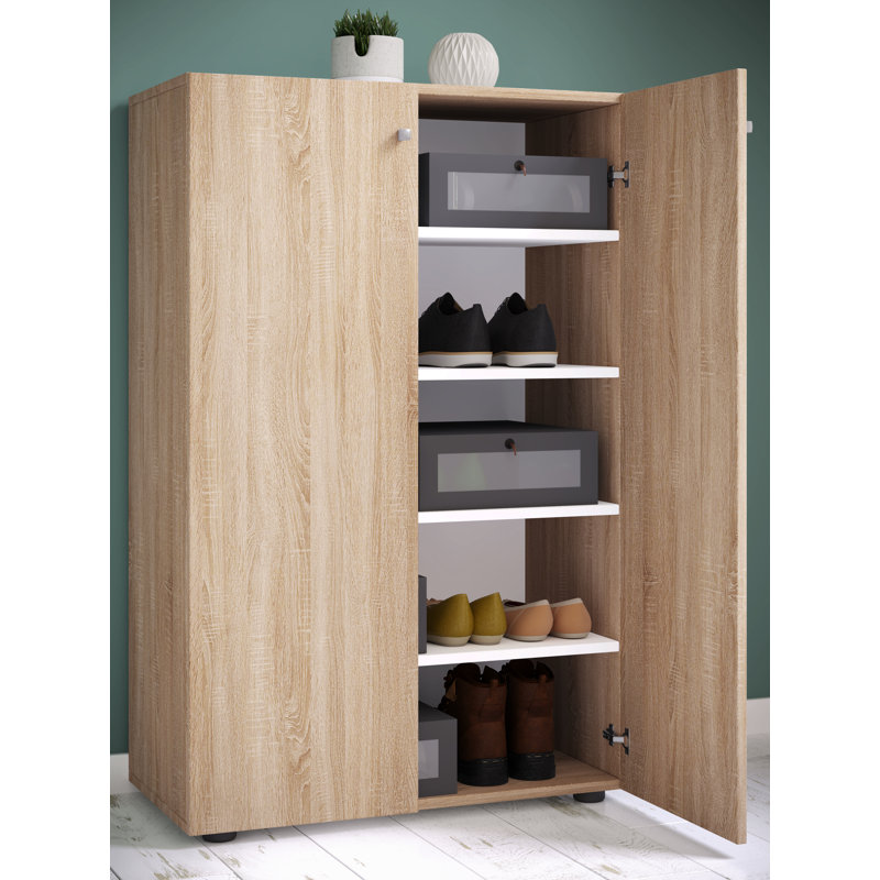 10 Pair Shoe Storage Cabinet, Sonoma Oak