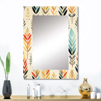 Ivory Boho Accents - chevron  Unique Mirror, Chevron Large Wall Mirror, Printed Metal Art