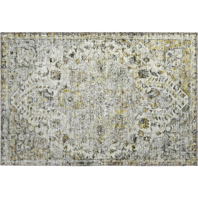 Premium Machine Washable Mayfield AMF2138 global Rug, 1'8" x 2'6", Beige