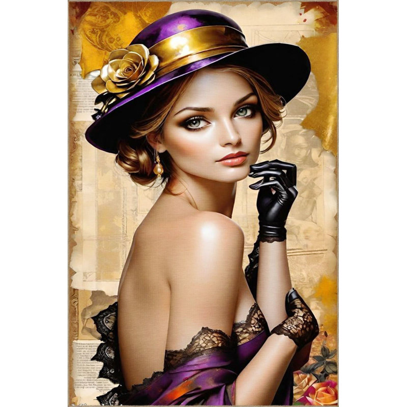 Tapis décoratif lavable à la machine Girl, Sous-tapis rectangulaire de 3 pi 3 po x 4 pi 11 po