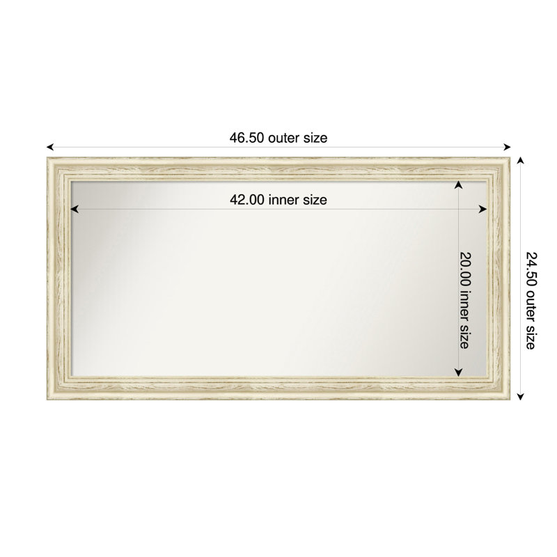 Miroir mural pour salle de bain Country, Rectangle, H 24,5 po x l 46,5 po