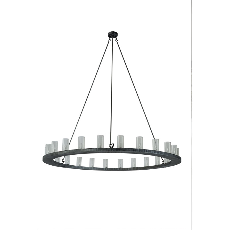 Lustre en forme de roue de chariot à 24 lumières Omperkash
