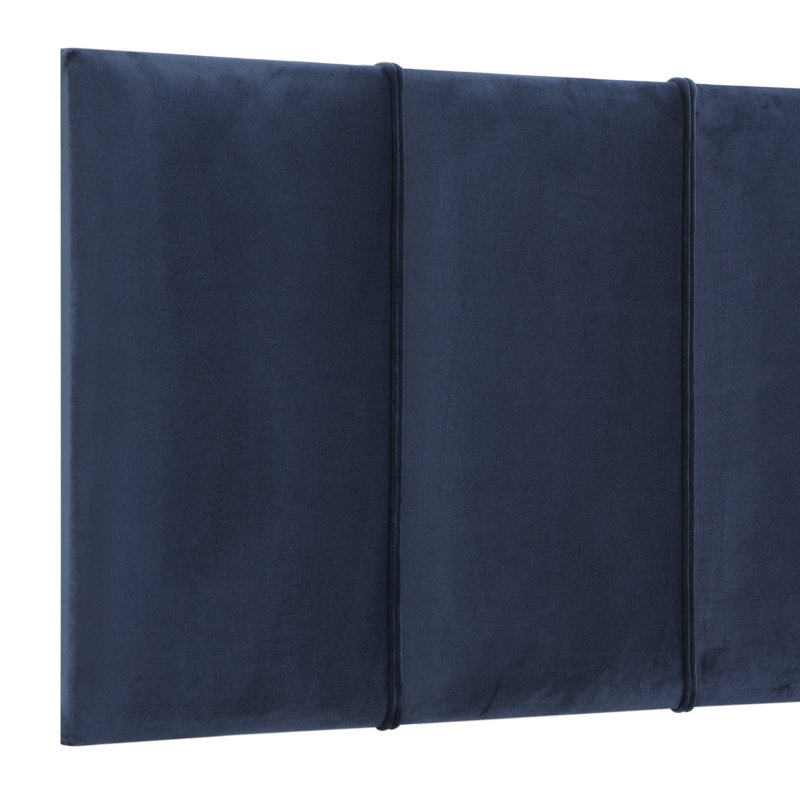 Ealing Upholstered Headboard, Kingsize (5'), Plush Navy, Velvet