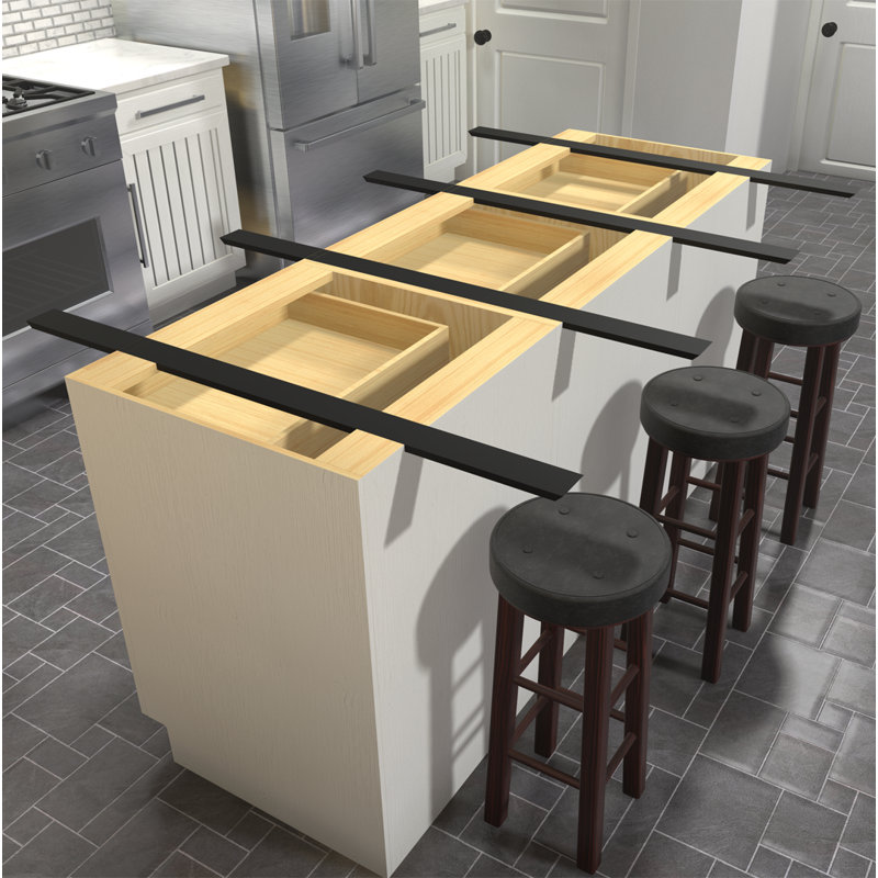 The Original Double-sided Island Aluminum Countertop Support Bracket, 0.50" H x 2.5" W x 24" D
