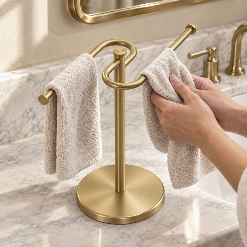Porte-papier hygiénique sur pied Bliss Gold, Or brossé