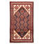 Tapis gris foncé / beige / rouge en laine noué à la main