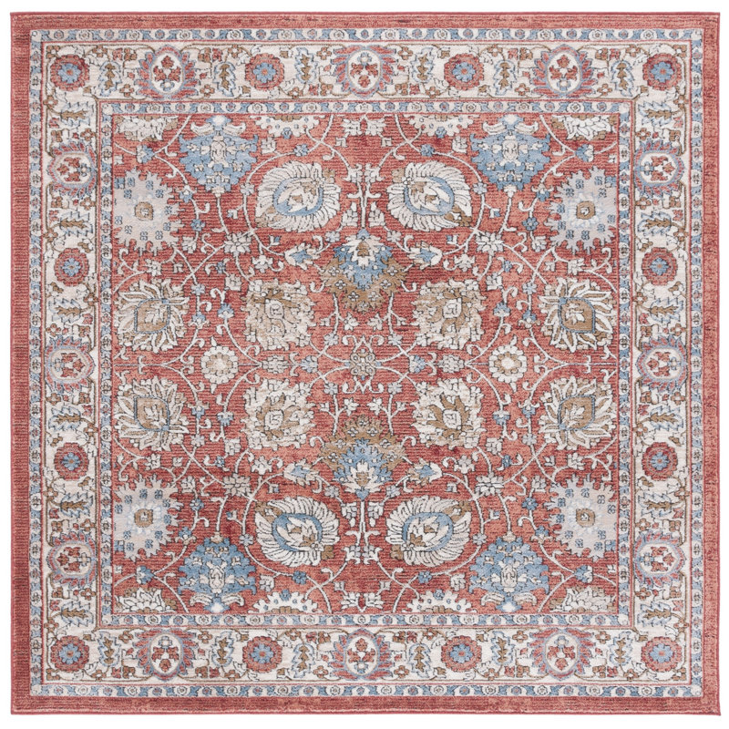 Rosewood Performance Oriental Rug, Square 6'7"