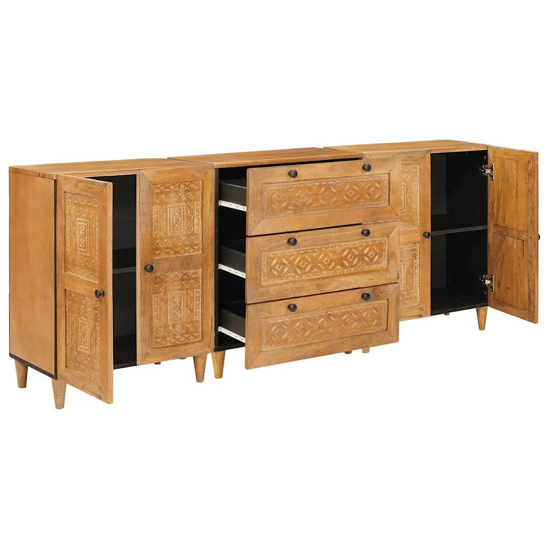 60cm Solid Wood Sideboard, Brown