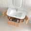 Meuble-lavabo mural flottant avec tiroirs latéraux, lavabo en céramique sans robinet