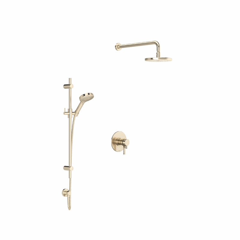 Lombardia Pressure Balanced Complete Shower System with Rough-in Valve, Satin Nickel