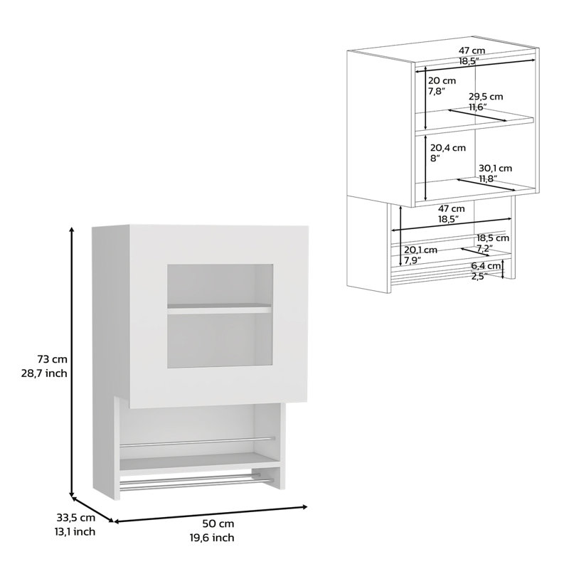 Kitchen Wall Cabinet 29" H, With Towel Rack