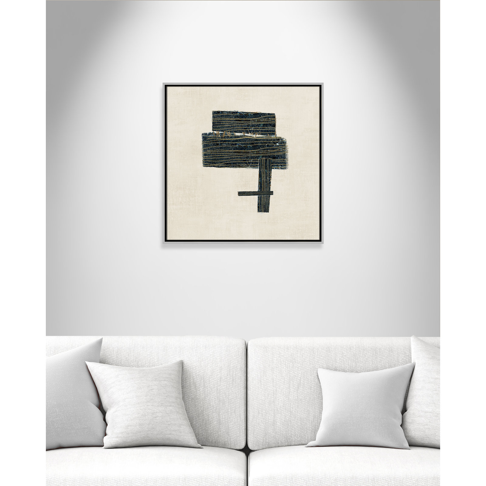 Copeland "Stitched I" Print, 25.5" H x 25.5" W, Silver
