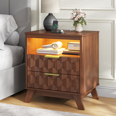 50cm W Manufactured Wood Bedside Table